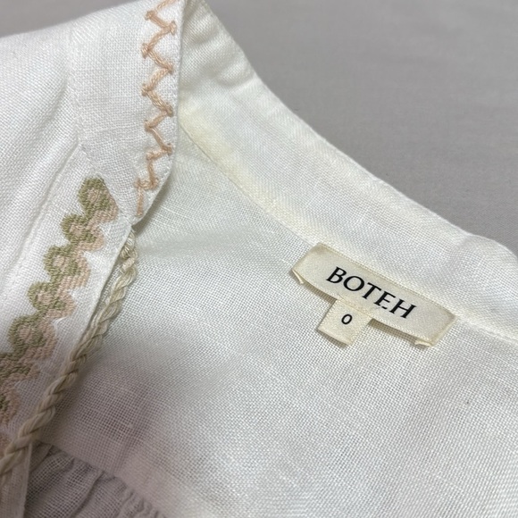Boteh White Boho Blouse with Cream Embroidery Detail Size 0(XS/S) - Picture 11 of 11